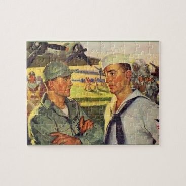 World War II soldier meets sailor Jigsaw Puzzle World War II soldier meets sailor Jigsaw Puzzle