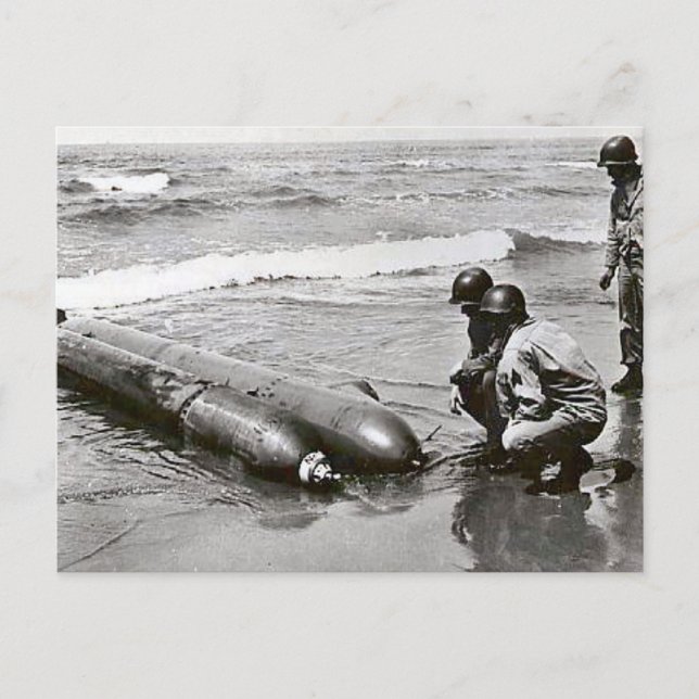 World War II    Torpedoes on the beach, ANzio Postcard (Front)