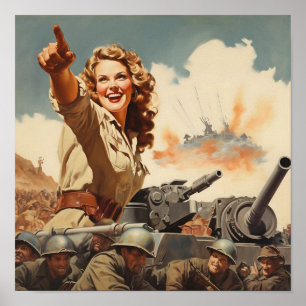 World War II Woman Pointing Poster