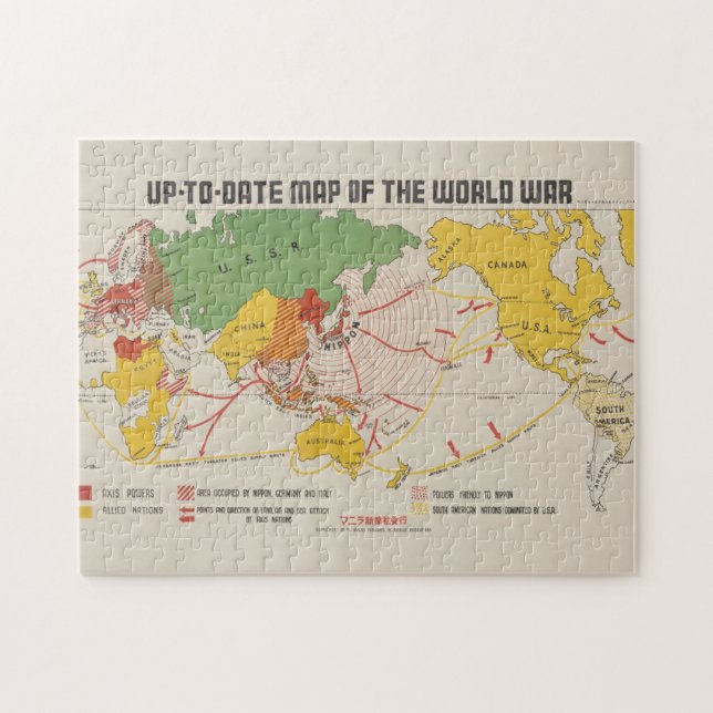 world war map by Manila Shinbun-sha Jigsaw Puzzle (Horizontal)