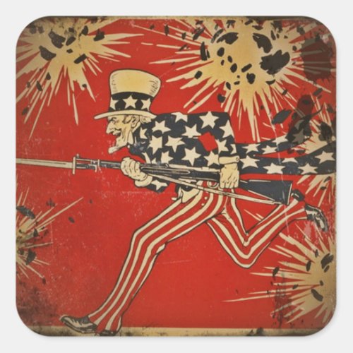 World War One Fourth of July Square Sticker