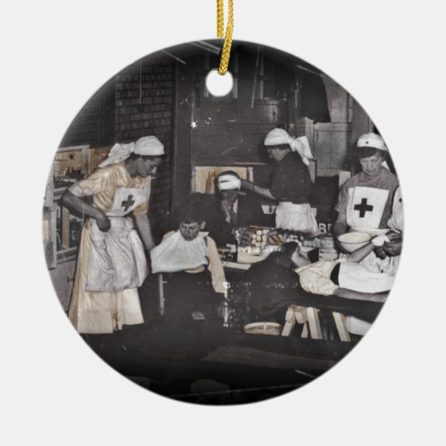 World War One Nurses Aid Station Ceramic Ornament (Front)