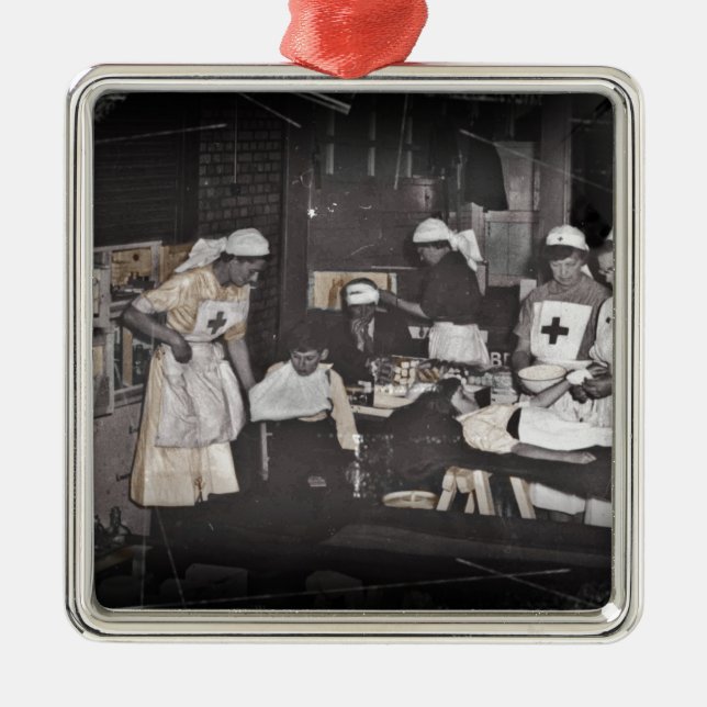 World War One Nurses Aid Station Metal Ornament (Front)