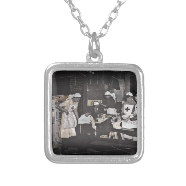 World War One Nurses Aid Station Silver Plated Necklace (Front)