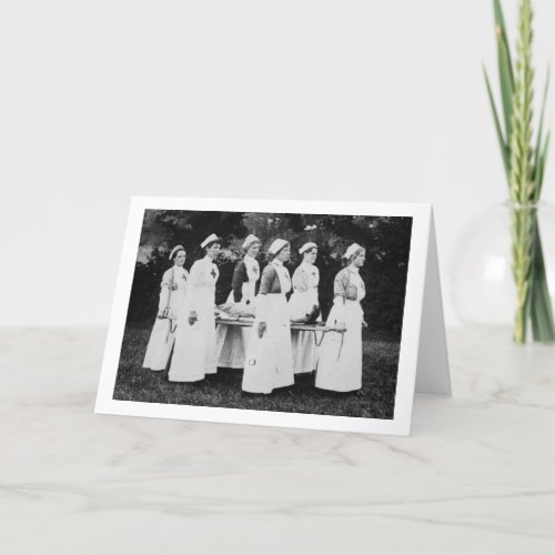 World War One Nurses Carry the Wounded Card