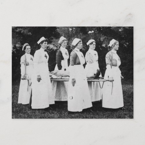 World War One Nurses Carry the Wounded Postcard