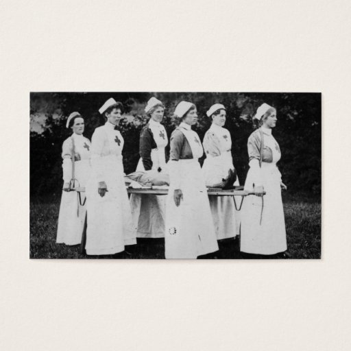 Customizable World War One Nurses with Stretcher Business Card