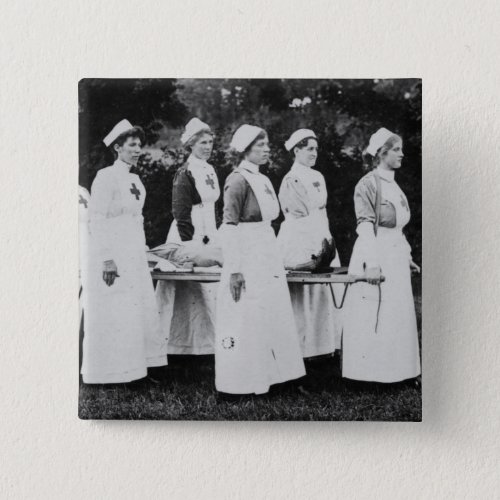 World War One Nurses with Stretcher Pinback Button