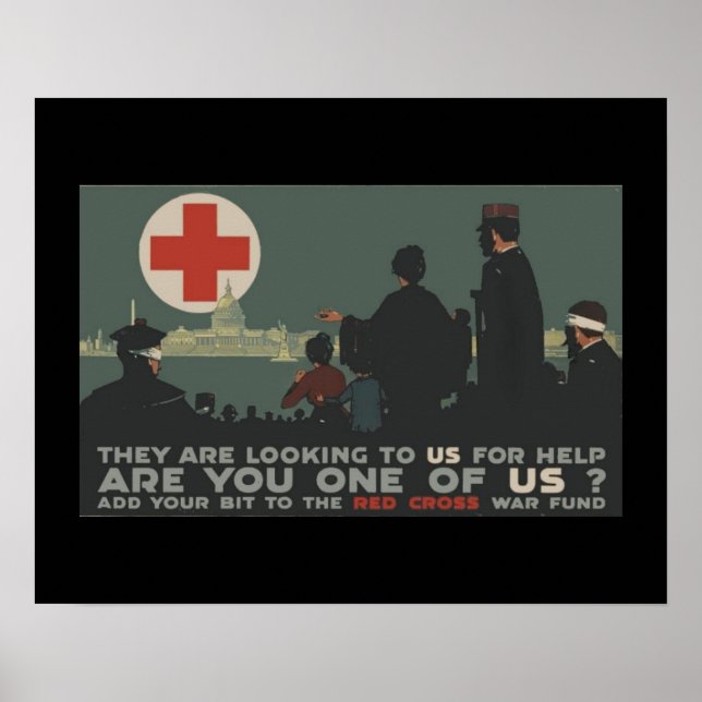 World War One Red Cross Patriotic Military Poster (Front)