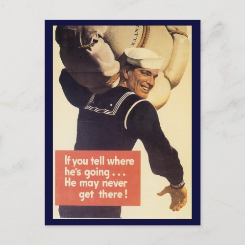 World War Postcards Loose Lips Campaign Postcard