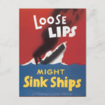 World War Postcards, Loose Lips Sink Ships! Postcard at Zazzle