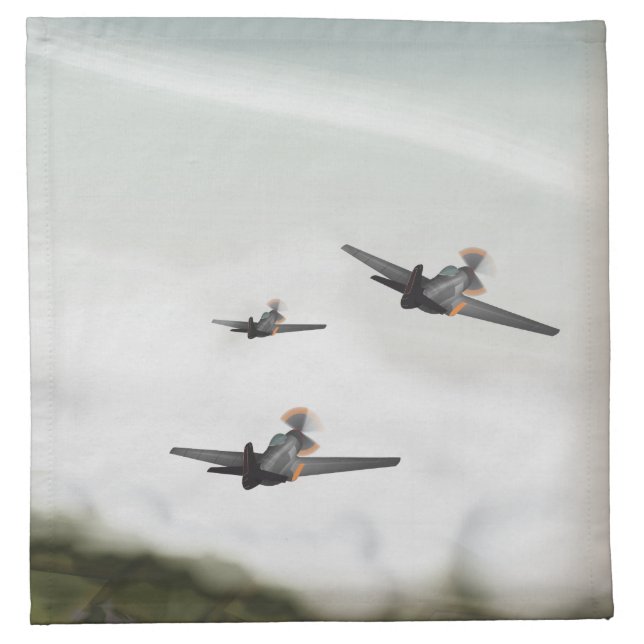 World War Two Aeroplanes Cloth Napkin (Front)