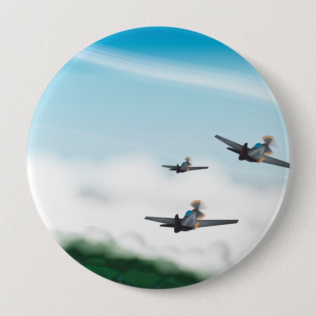 World War Two Aeroplanes Pinback Button (Front)