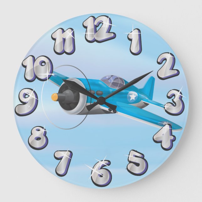 World War Two Fighter Aircraft Large Clock (Front)