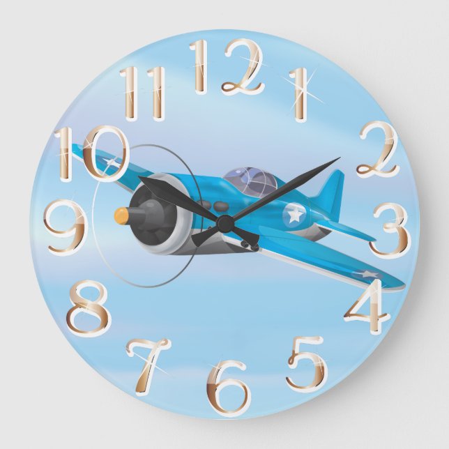 World War Two Fighter Aircraft Large Clock (Front)