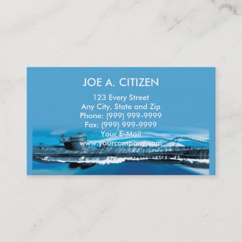 world war two german uboat submarine business card template