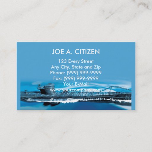 Customizable world war two german uboat submarine business card template