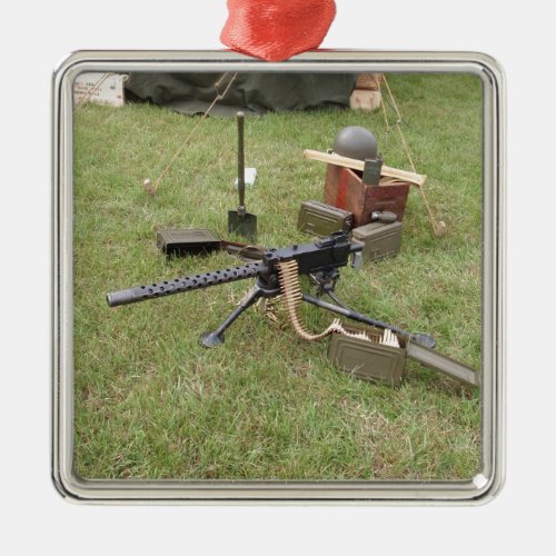 World War Two Machine Gun Metal Ornament