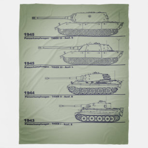 WORLD WARR II GERMAN TANKS FLEECE BLANKET