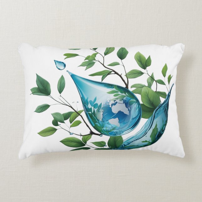 World Water Day Accent Pillow (Front)