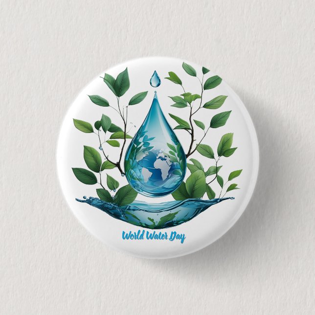 World Water Day Button (Front)