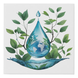 World Water Day Faux Canvas Print