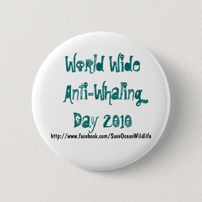 World Wide Anti-Whaling Day 2010 Button (Front)