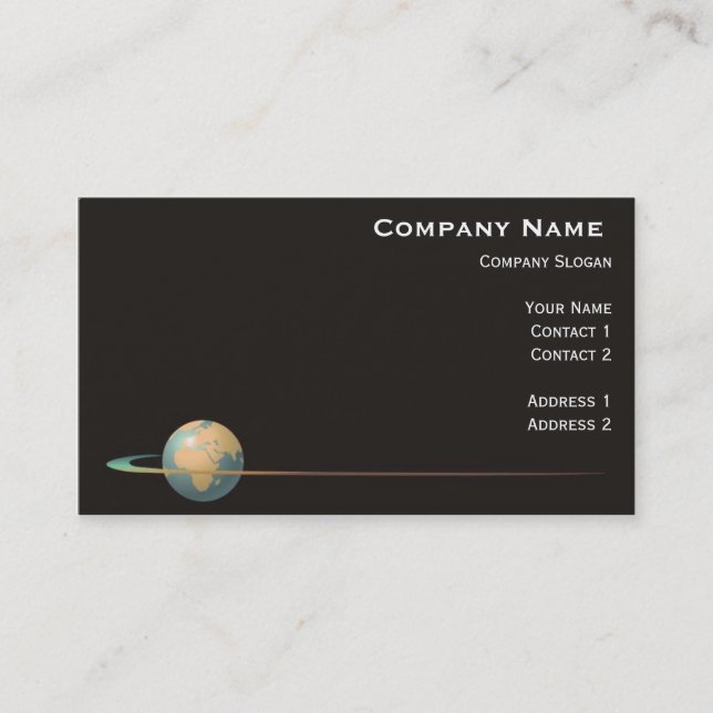 World Wide Globe Swish Accent Business Card (Front)