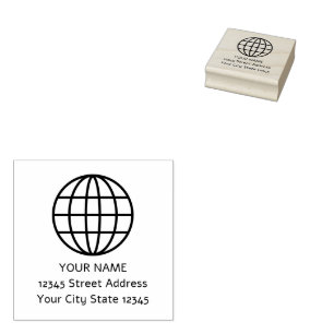 World wire globe sphere logo return address stamp
