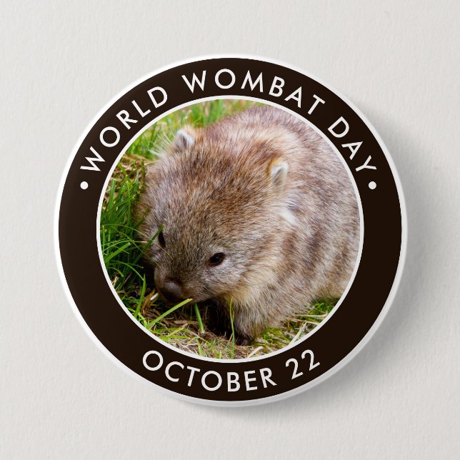 World Wombat Day, cute baby wombat Button (Front)