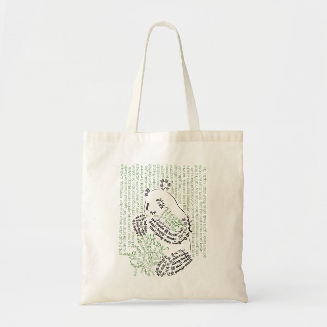 World Word Bamboo Panda Tote Bag (Front)
