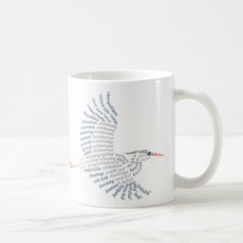 World Word Blue Heron Mug