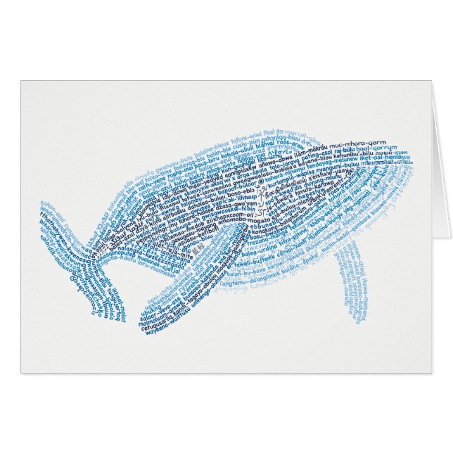 World Word Blue Whale Card (Front Horizontal)