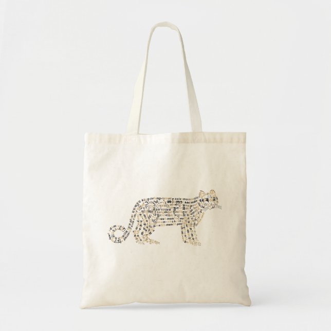 World Word Clouded Leopard Tote Bag (Front)