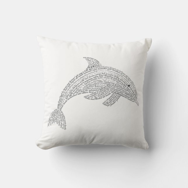 World Word Dolphin Pillow (Front)