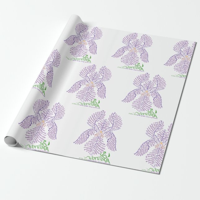 World Word Iris Wrapping Paper (Unrolled)