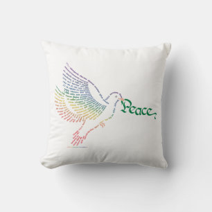 World Word Peace Dove Pillow