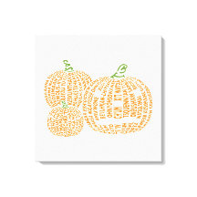 World Word Pumpkins Canvas Print