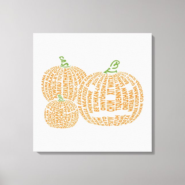 World Word Pumpkins Canvas Print (Front)