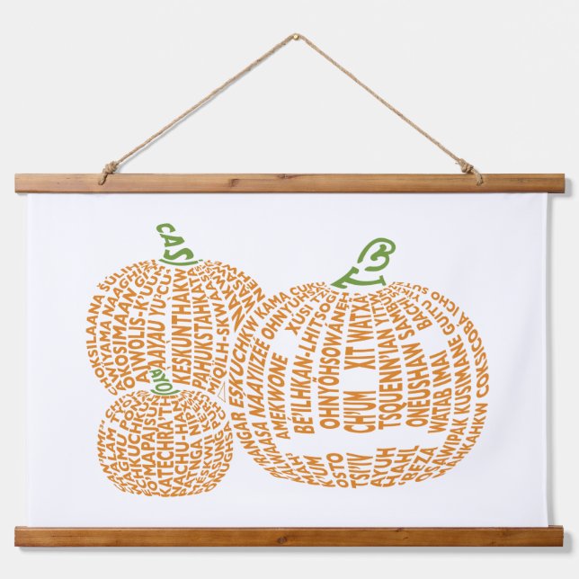 World Word Pumpkins Tapestry (Front)