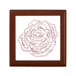 World Word Rose Keepsake Box