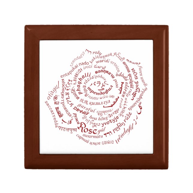 World Word Rose Keepsake Box (Front)