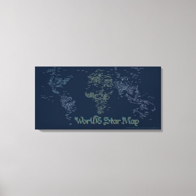 World Word Star Map Canvas Print (Front)