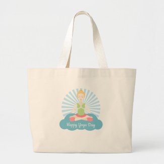 World Yoga Day - Appreciation Day Large Tote Bag