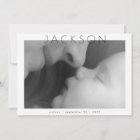 Worldly Introduction Photo Card Birth Announcement