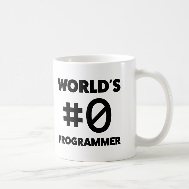 World's #0 Programmer Coffee Mug (Right)