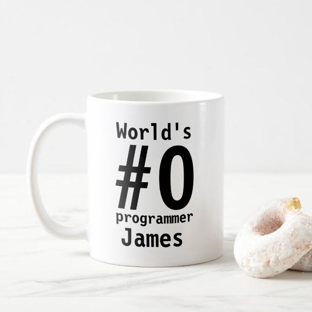 World's #0 Programmer - Personalized Cup (With Donut)