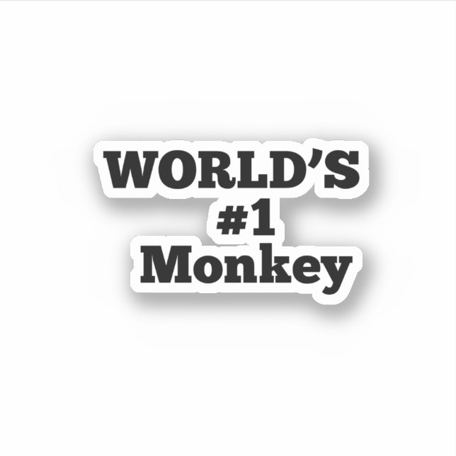 World's #1 Monkey Sticker (Front)