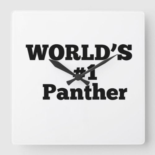 Worlds 1 Panther Square Wall Clock