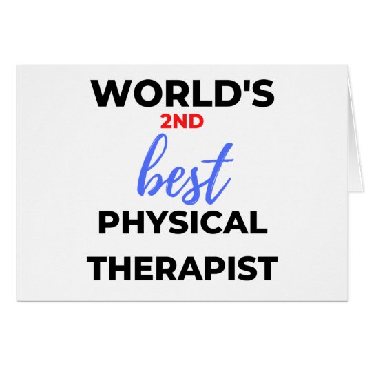 World's 2nd Best Physical Therapist 2 Cards (Front Horizontal)